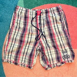 Psycho Bunny Plaid Shorts Preppy Bright Logo Summer Yacht Garden Party Medium